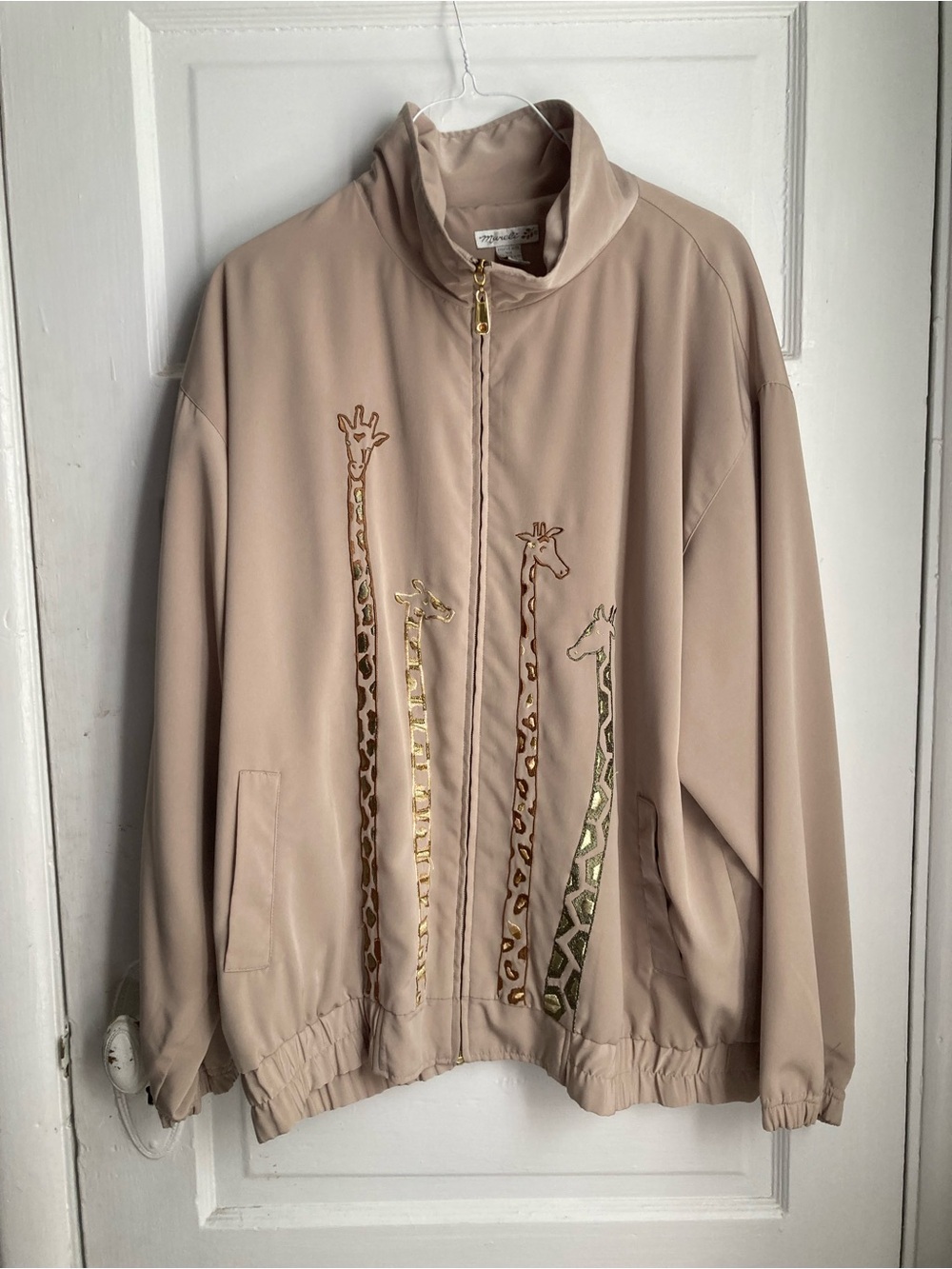 Vintage Giraffe Embroidered Jacket - Vtg Giraffe Zip Sweatshirt